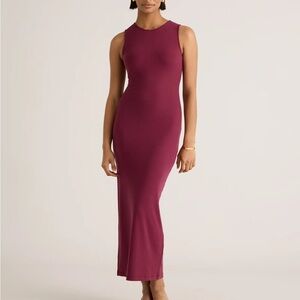 Quince Tencel Rib Knit Tank Midi Dress